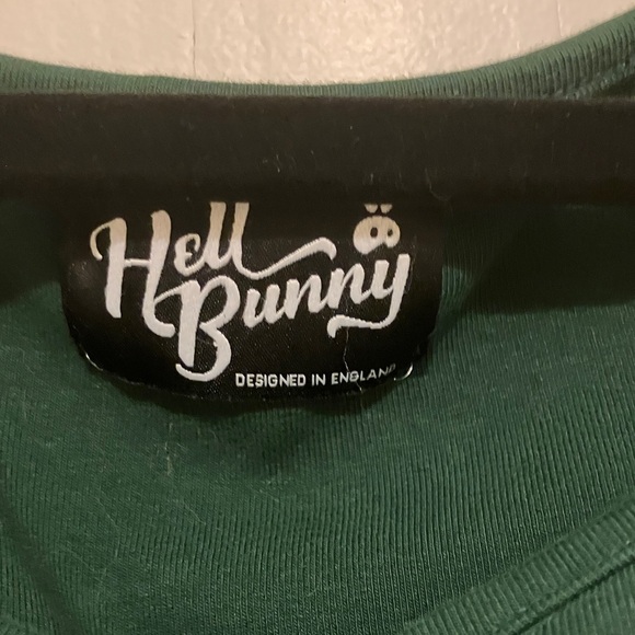 Hell Bunny Teal-ish Green Short Sleeve Top - Picture 2 of 3